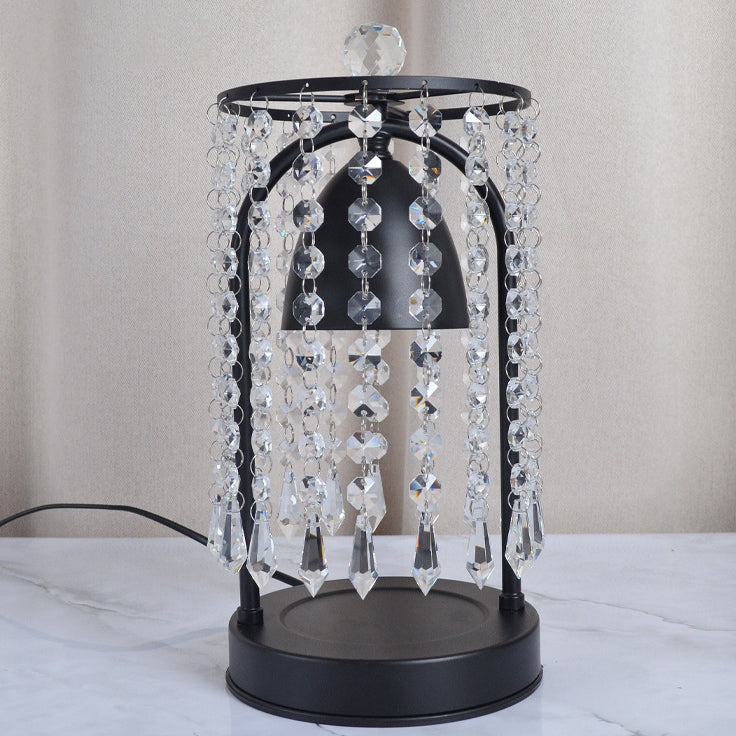 Iron Crystal Curtain Conic Table Lamp