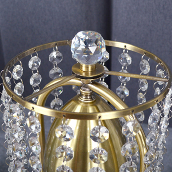 Iron Crystal Curtain Conic Table Lamp