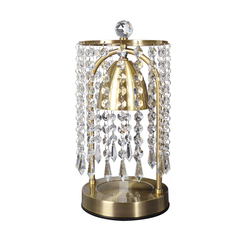 Iron Crystal Curtain Conic Table Lamp