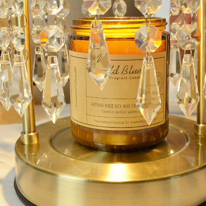 Iron Crystal Curtain Conic Table Lamp
