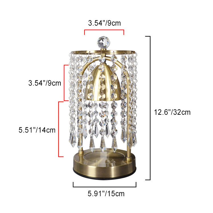 Iron Crystal Curtain Conic Table Lamp