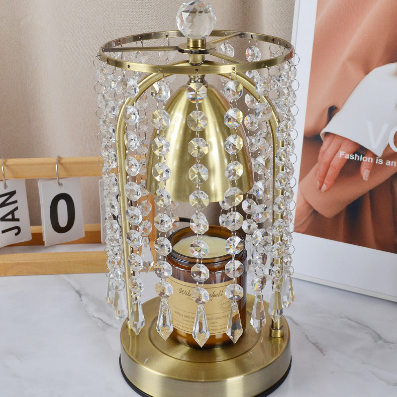 Iron Crystal Curtain Conic Table Lamp