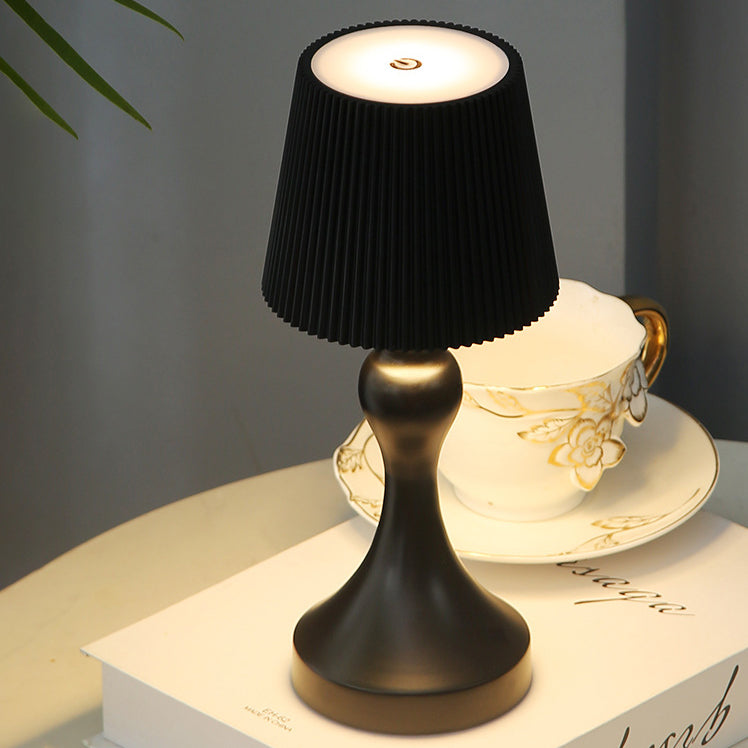 Rechargeable Iron ABS Striped Table Lamp