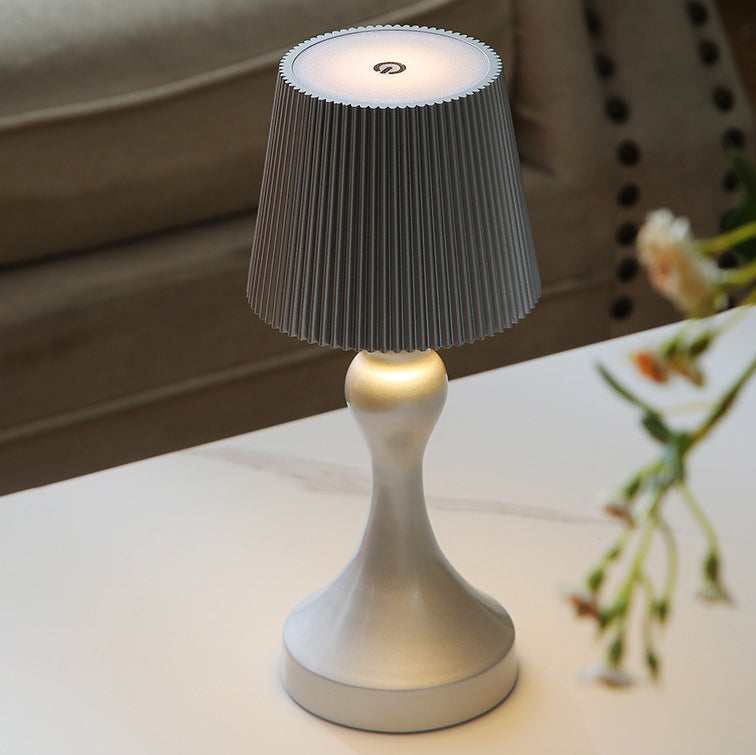 Rechargeable Iron ABS Striped Table Lamp