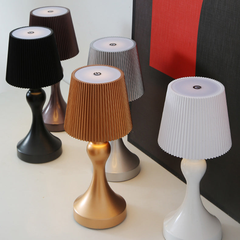 Rechargeable Iron ABS Striped Table Lamp