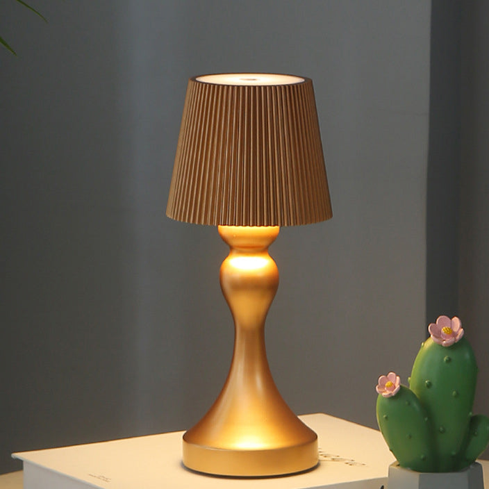 Rechargeable Iron ABS Striped Table Lamp