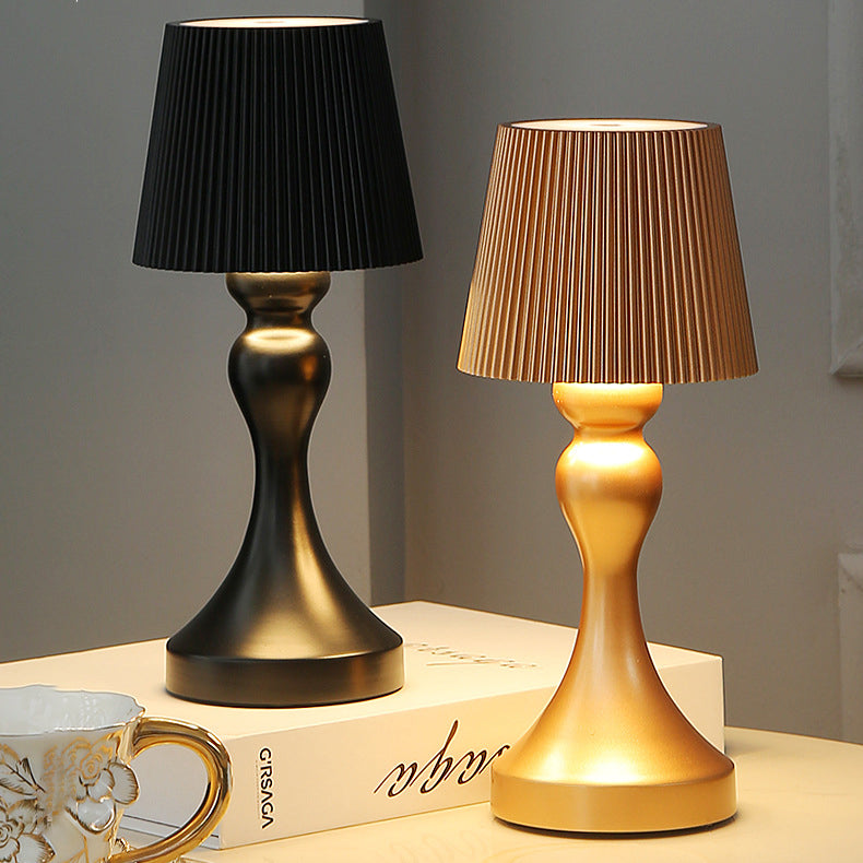 Rechargeable Iron ABS Striped Table Lamp