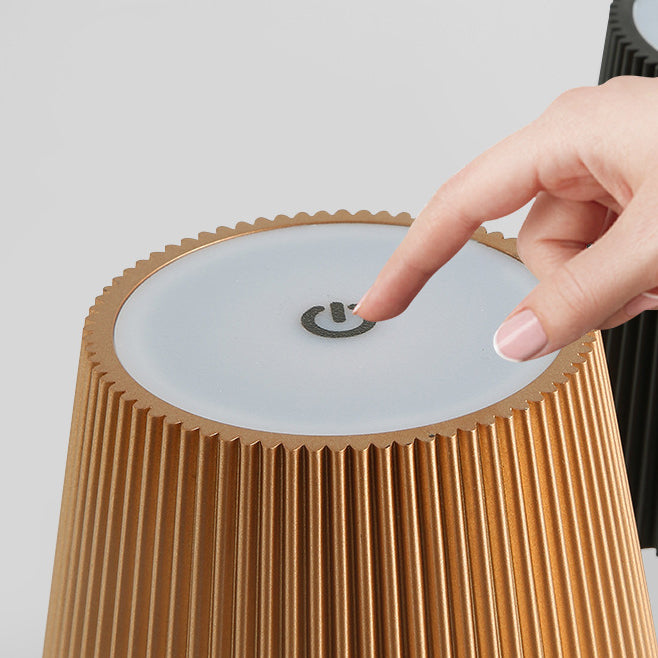 Rechargeable Iron ABS Striped Table Lamp