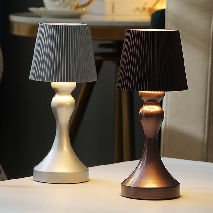 Rechargeable Iron ABS Striped Table Lamp