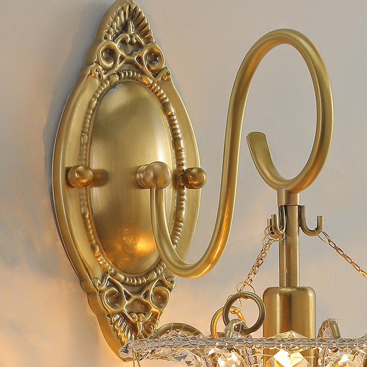 Iron Crystal Elliptical Gooseneck Wall Lamp