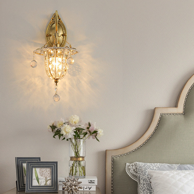 Iron Crystal Elliptical Gooseneck Wall Lamp