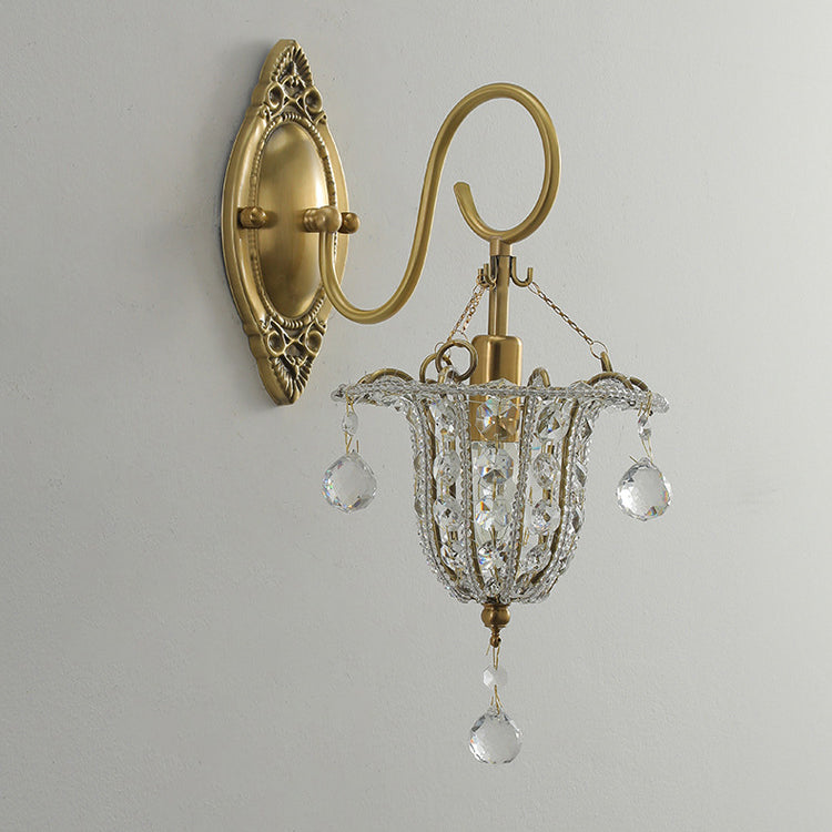 Iron Crystal Elliptical Gooseneck Wall Lamp