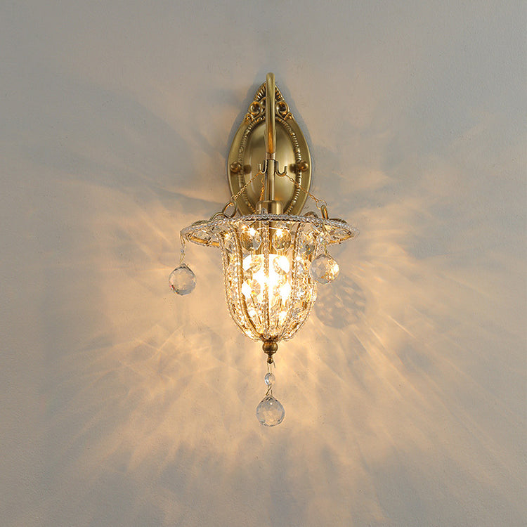Iron Crystal Elliptical Gooseneck Wall Lamp