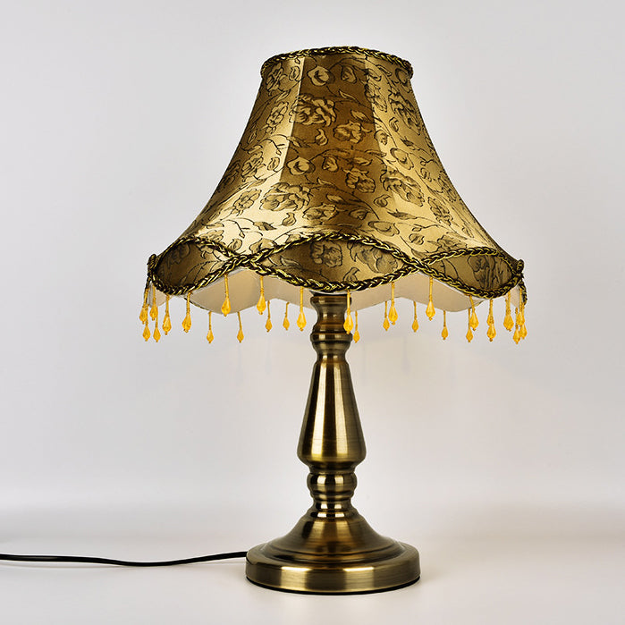 Iron Fabric Conic Bead Table Lamp
