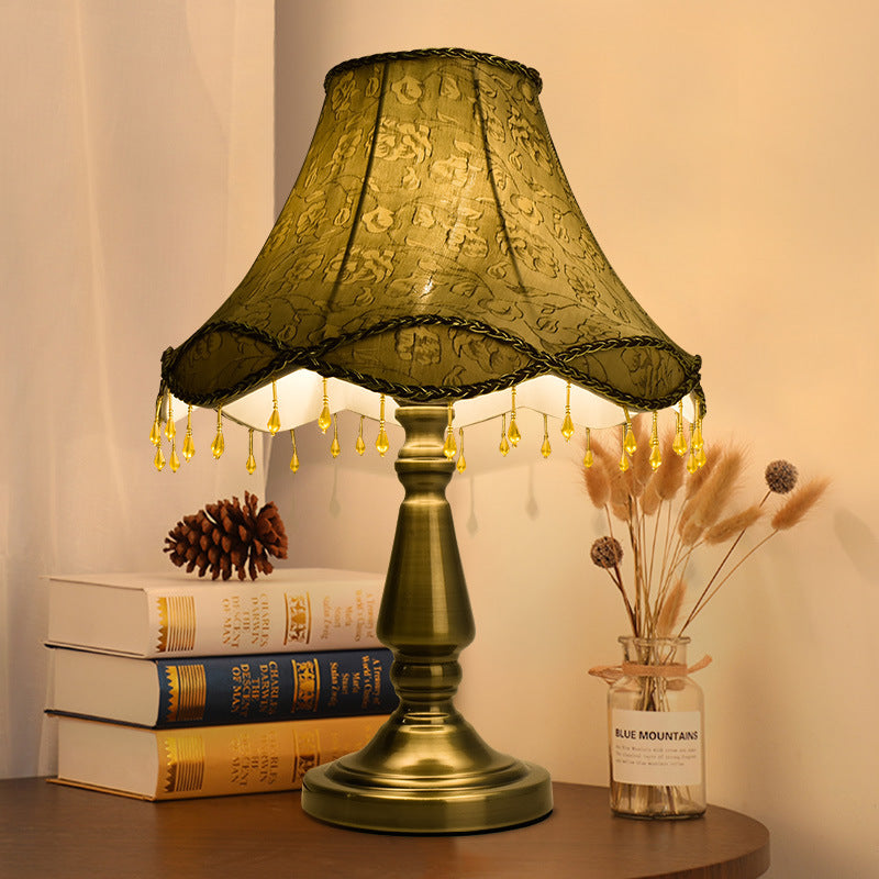 Iron Fabric Conic Bead Table Lamp
