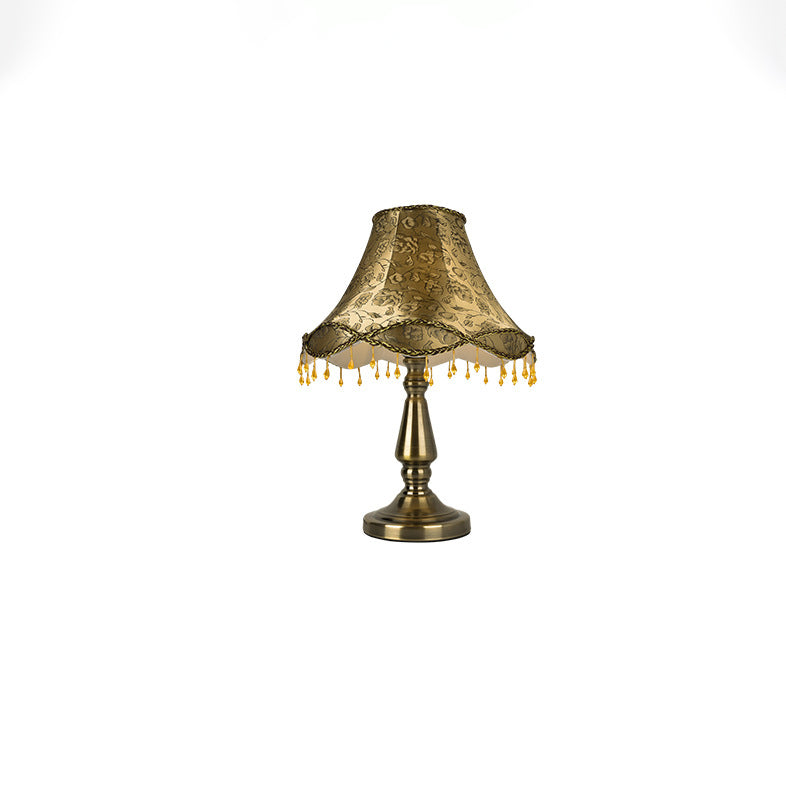 Iron Fabric Conic Bead Table Lamp
