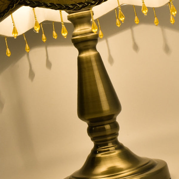 Iron Fabric Conic Bead Table Lamp