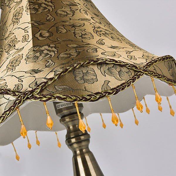 Iron Fabric Conic Bead Table Lamp