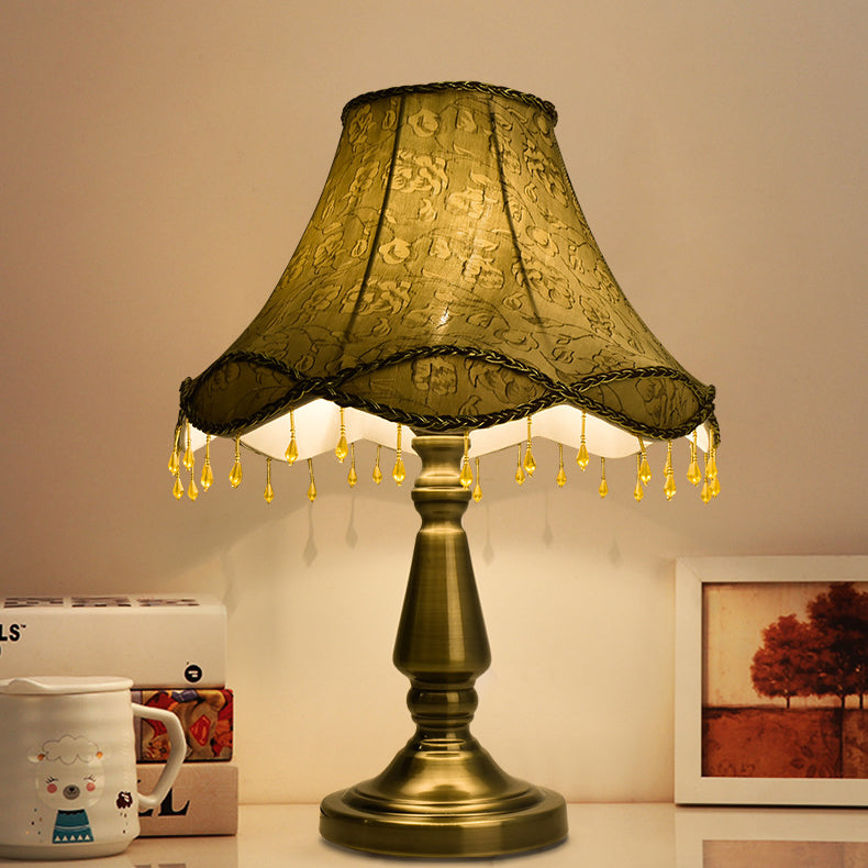 Iron Fabric Conic Bead Table Lamp