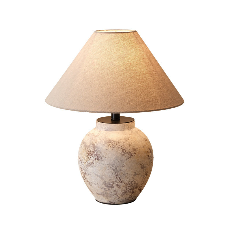 Handmade Ceramic Fabric Conic Table Lamp