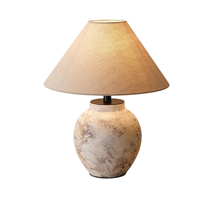 Handmade Ceramic Fabric Conic Table Lamp