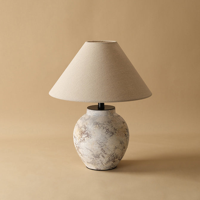 Handmade Ceramic Fabric Conic Table Lamp