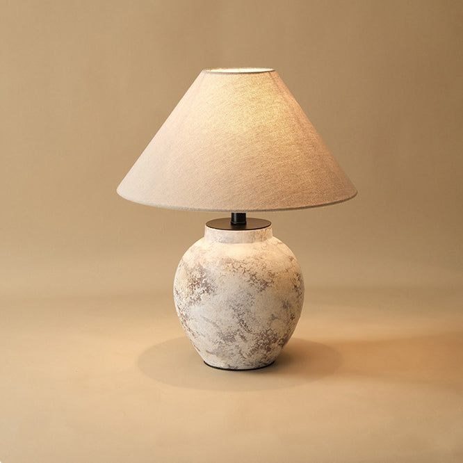 Handmade Ceramic Fabric Conic Table Lamp