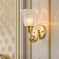 Copper Glass Embossed Floral Wall Lamp