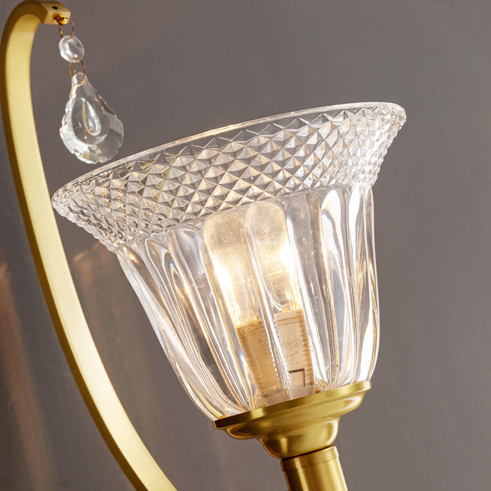Copper Glass Crystal Bell Wall Lamp