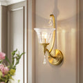 Copper Glass Crystal Bell Wall Lamp