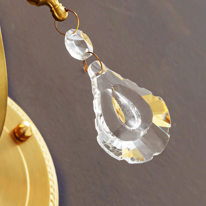 Copper Glass Crystal Bell Wall Lamp