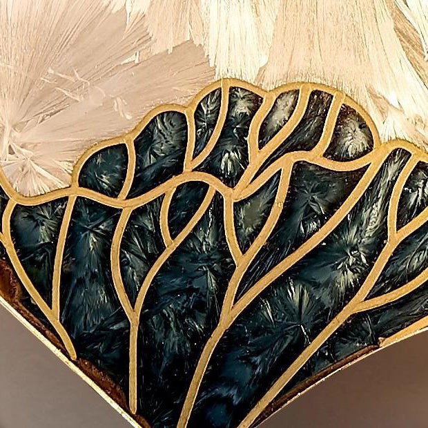 Walnut Copper Acrylic Scalloped Wall Lamp