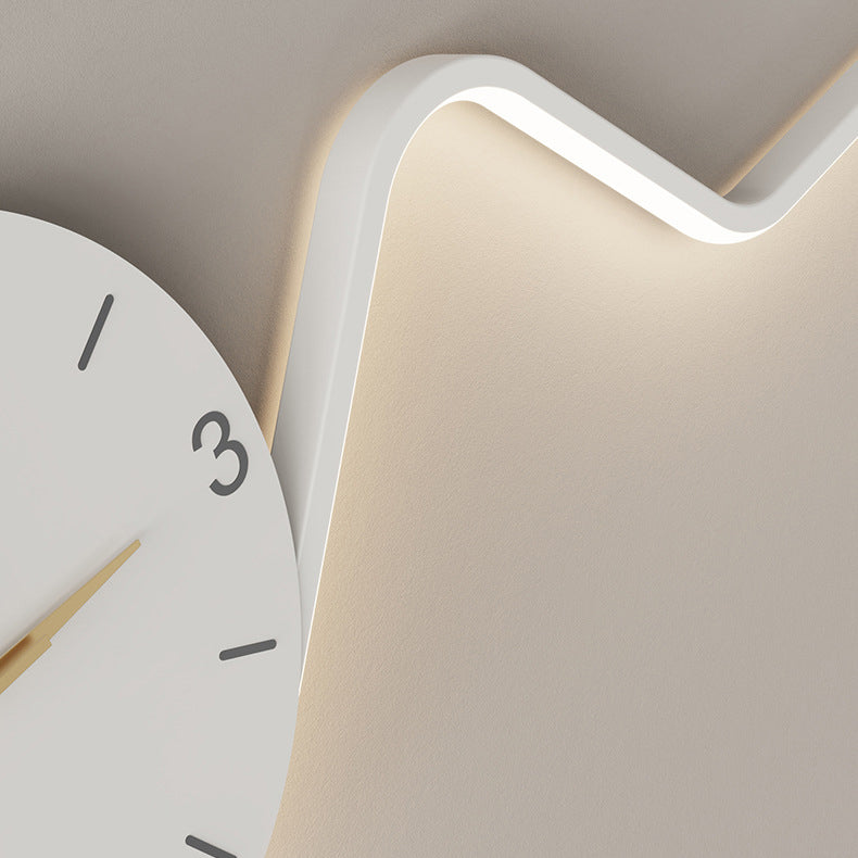 Iron Acrylic Line Clock Wall Lamp
