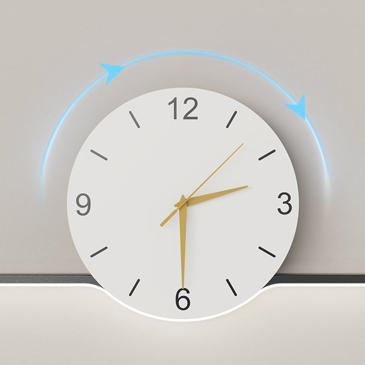 Iron Acrylic Line Clock Wall Lamp