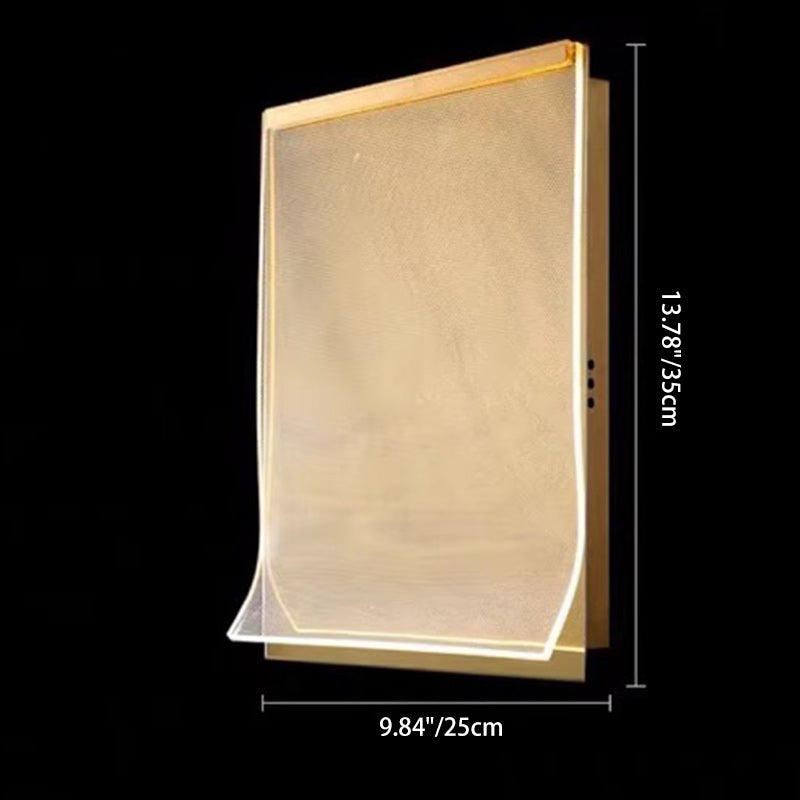 Stainless Steel Acrylic Rectangular Wall Lamp