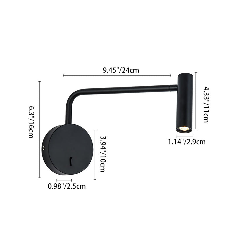 Aluminum Iron Cylinder Rotatable Wall Lamp