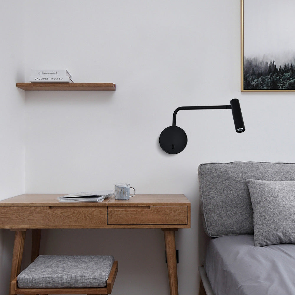 Aluminum Iron Cylinder Rotatable Wall Lamp