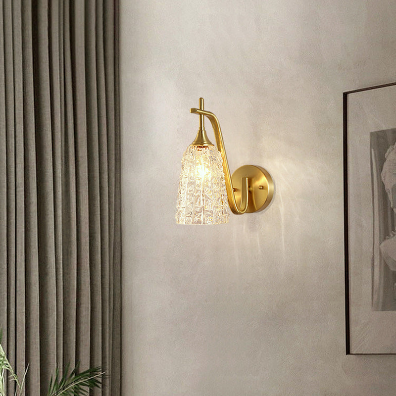 Brass Glass Cylinder Ice Wall Lamp