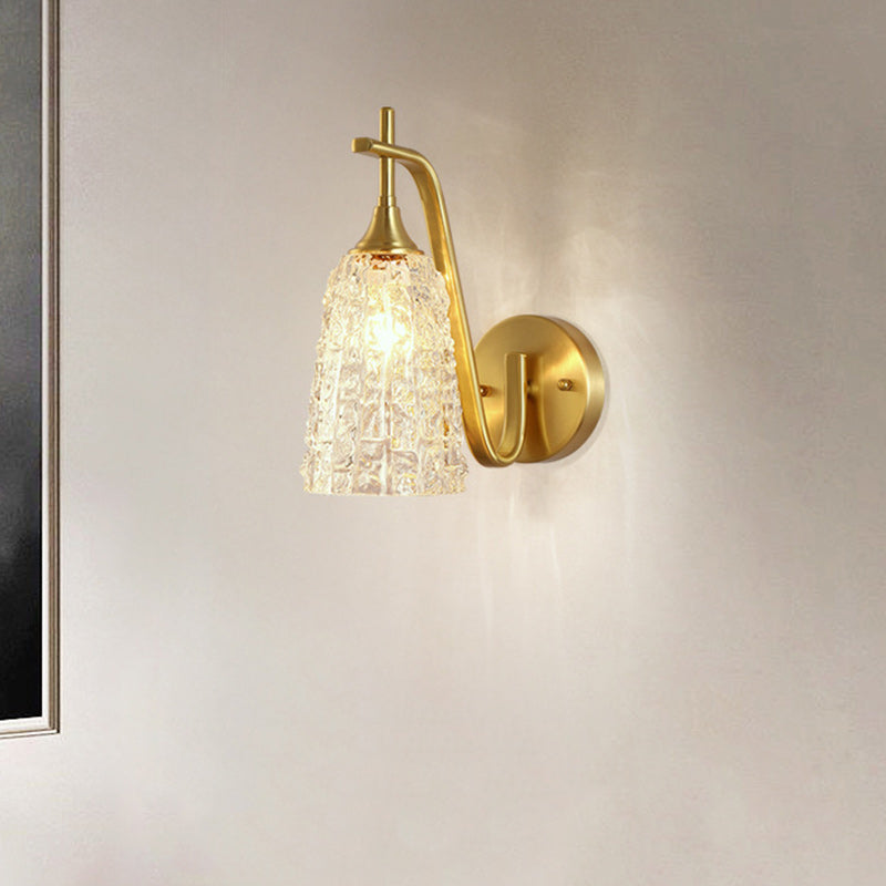 Brass Glass Cylinder Ice Wall Lamp