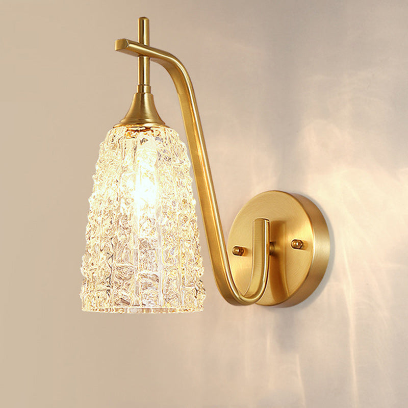 Brass Glass Cylinder Ice Wall Lamp