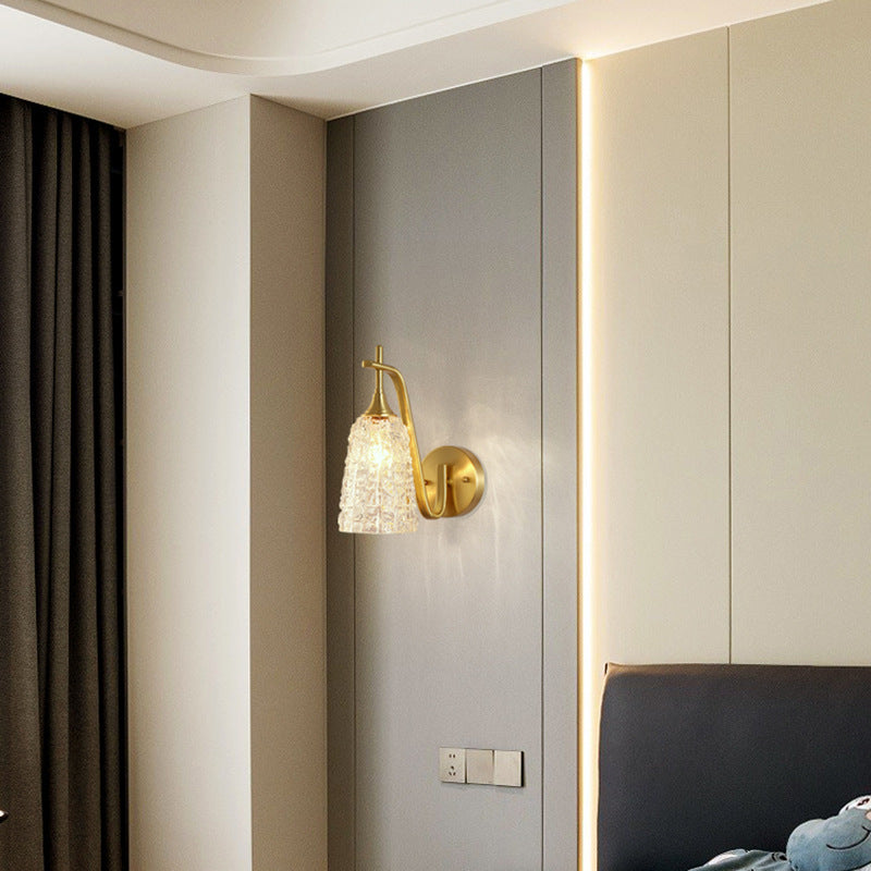 Brass Glass Cylinder Ice Wall Lamp