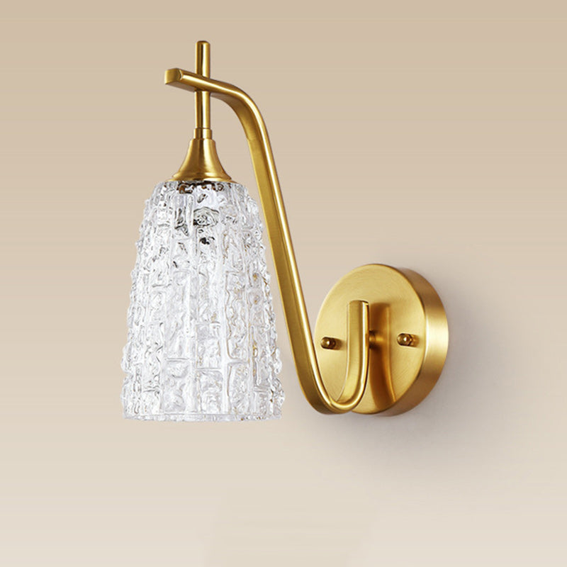 Brass Glass Cylinder Ice Wall Lamp