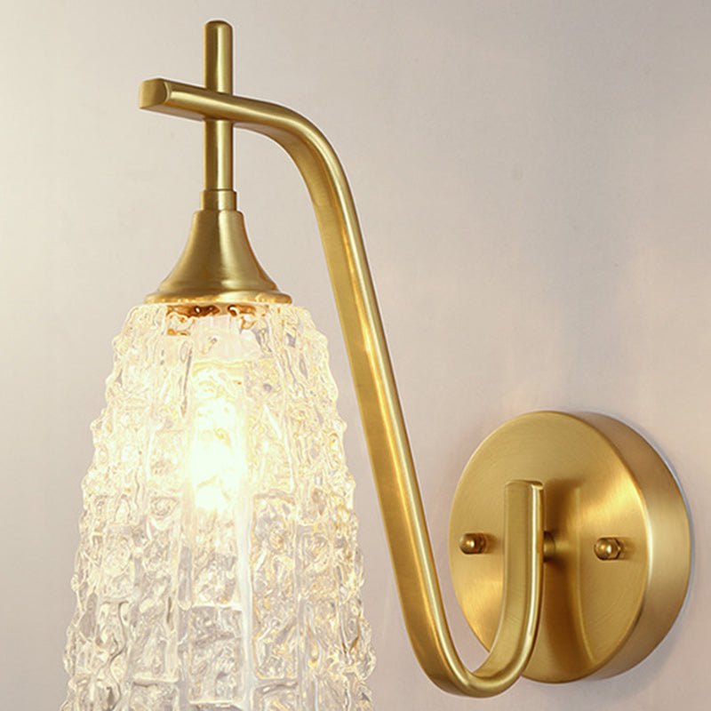 Brass Glass Cylinder Ice Wall Lamp