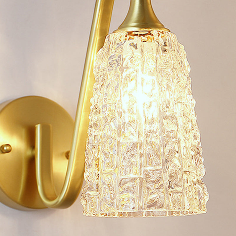 Brass Glass Cylinder Ice Wall Lamp