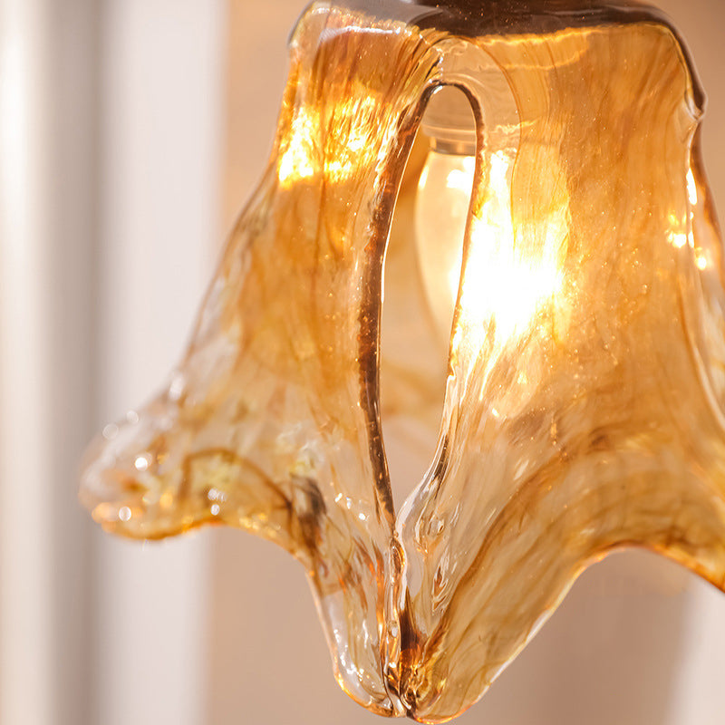 Floral Iron Glass Aluminum Wall Lamp