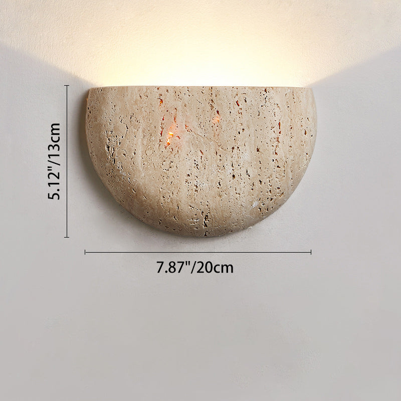 Travertine Semicircular Hallway Wall Lamp