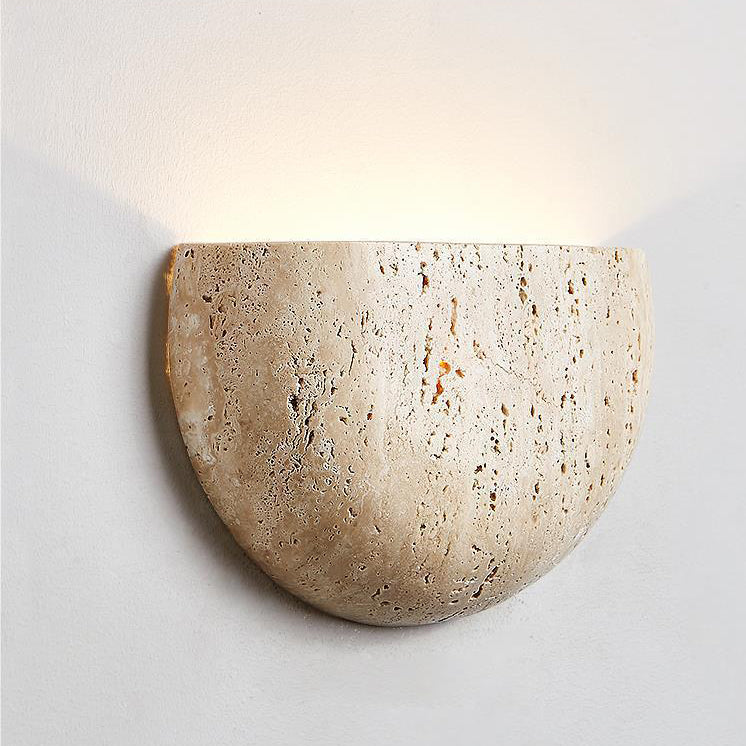 Travertine Semicircular Hallway Wall Lamp
