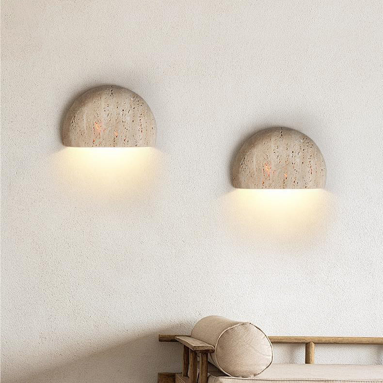 Travertine Semicircular Hallway Wall Lamp