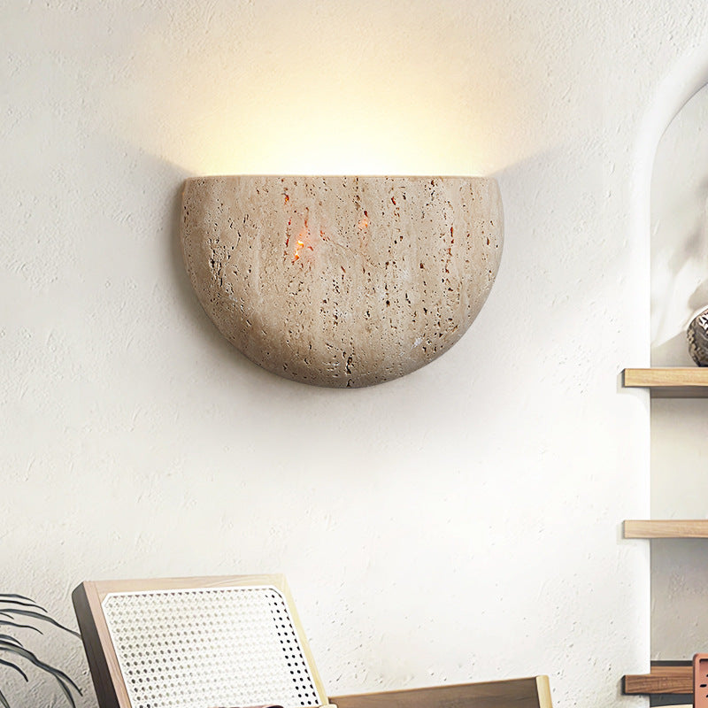 Travertine Semicircular Hallway Wall Lamp