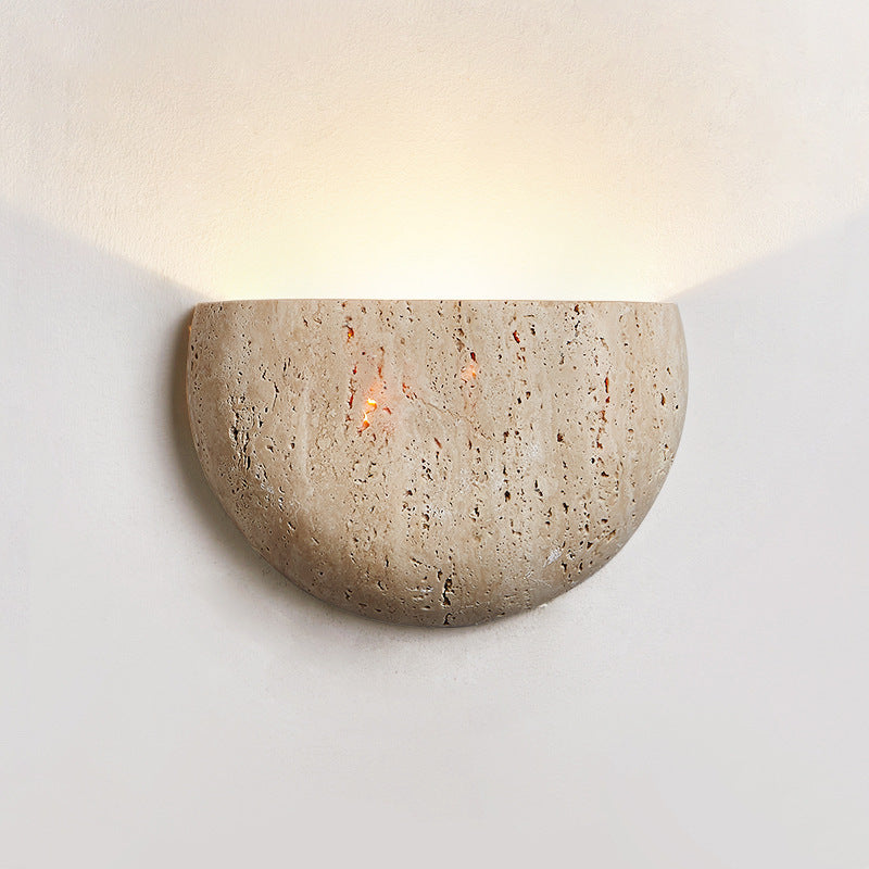 Travertine Semicircular Hallway Wall Lamp
